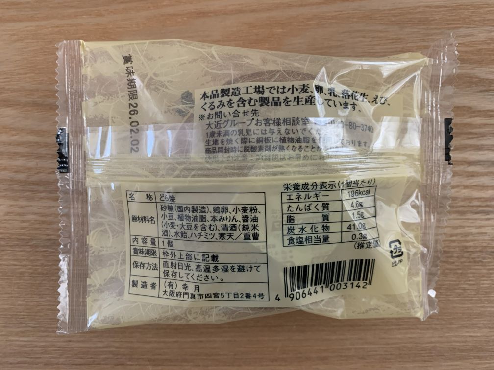 幸月 銅焼 原材料表示